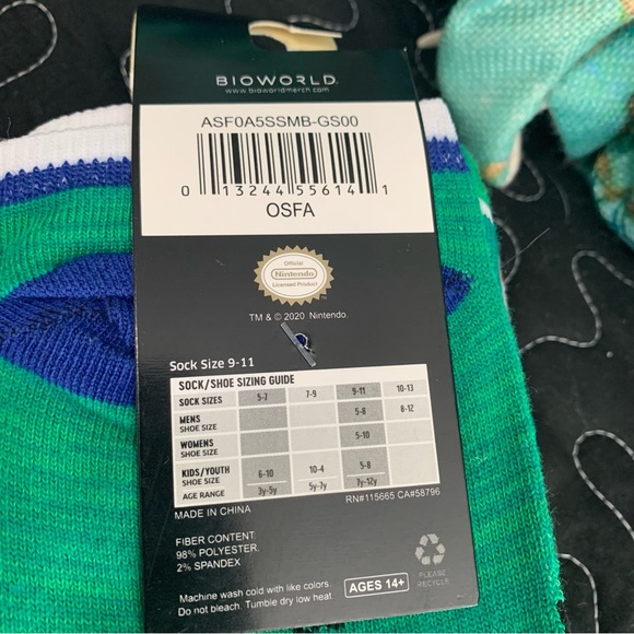 Super Mario NINTENDO Socks 5 Pack Unisex - Picture 8 of 10